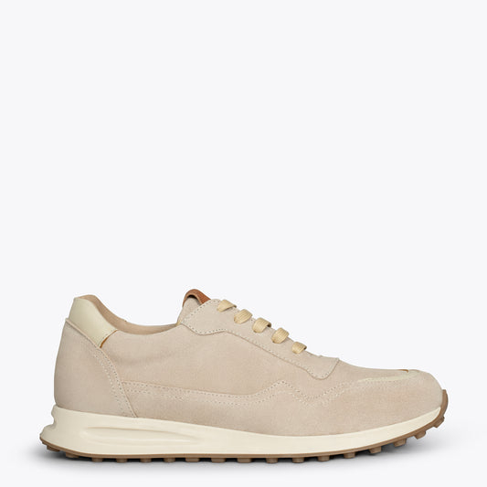 BOSTON Zapatillas de piel para hombre BEIGE