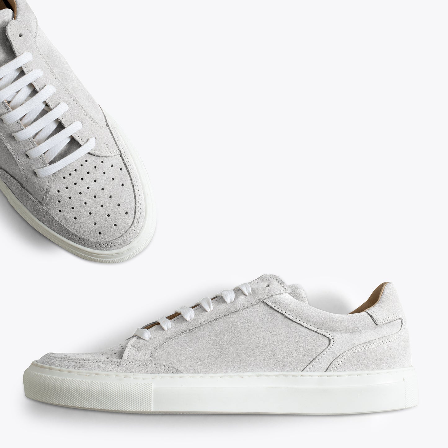 DUBLIN Baskets en cuir pour hommes GRIS 