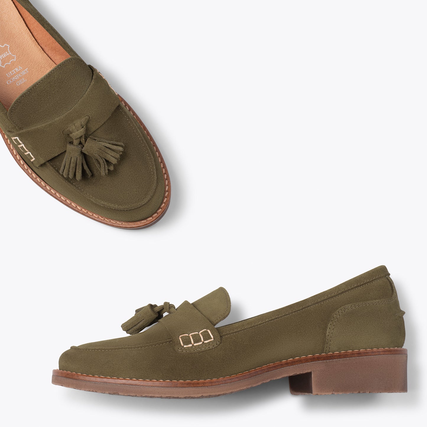 CASTELLANO CASUAL - Mocassin avec pompon VERT 