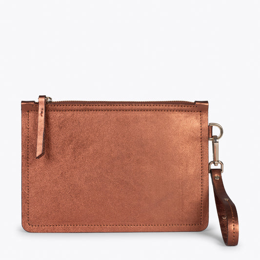 URBAN - Bolsa clutch de couro BRONZE 