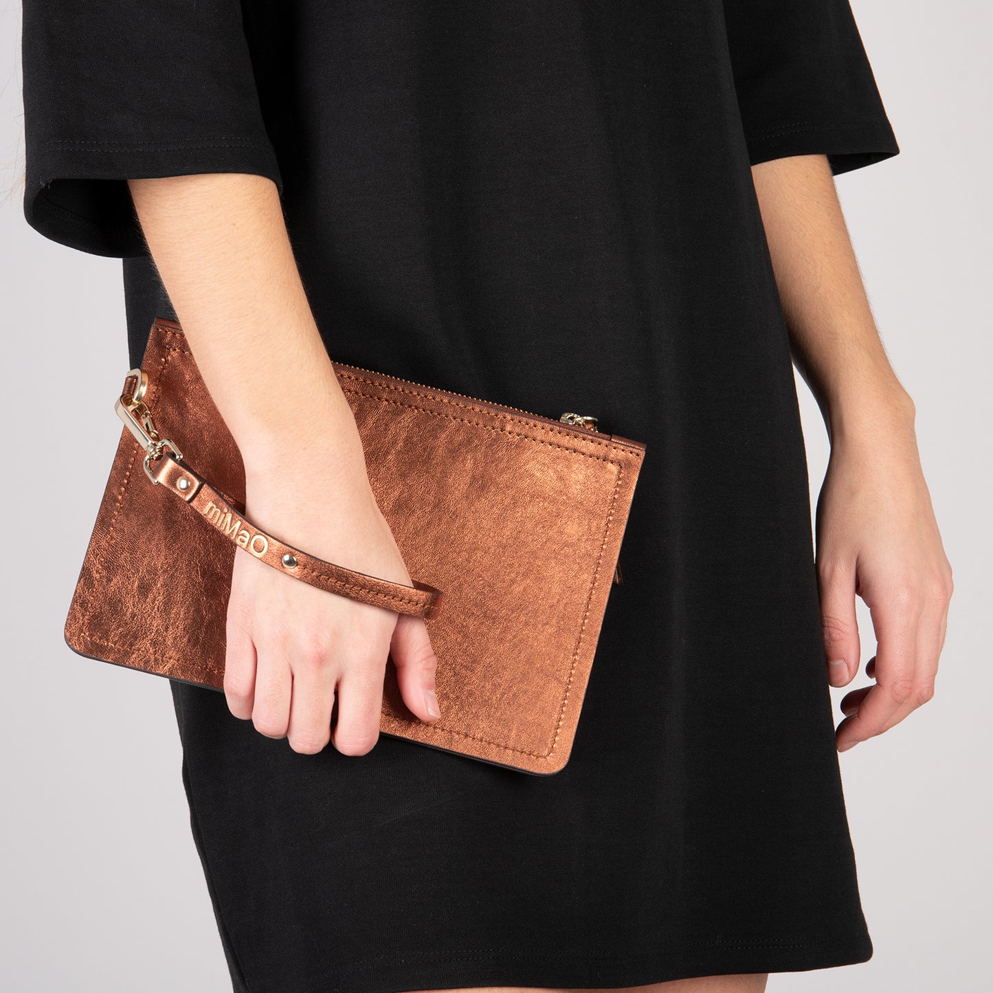 URBAN - Bolso de piel tipo clutch BRONCE