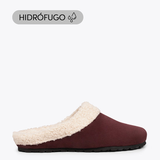 DREAM HOME Chinelos de shearling para homens MAROON 