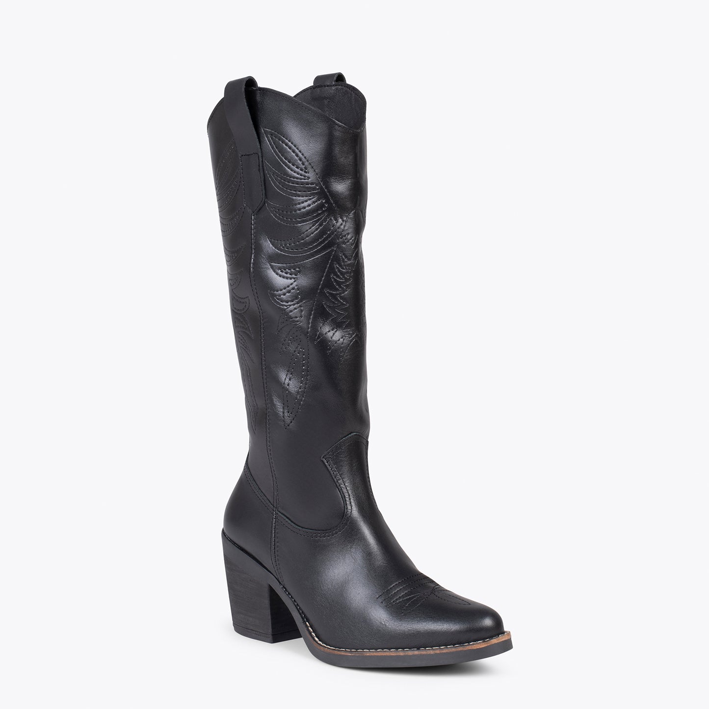 DALLAS – Botas cowboy altas NEGRO