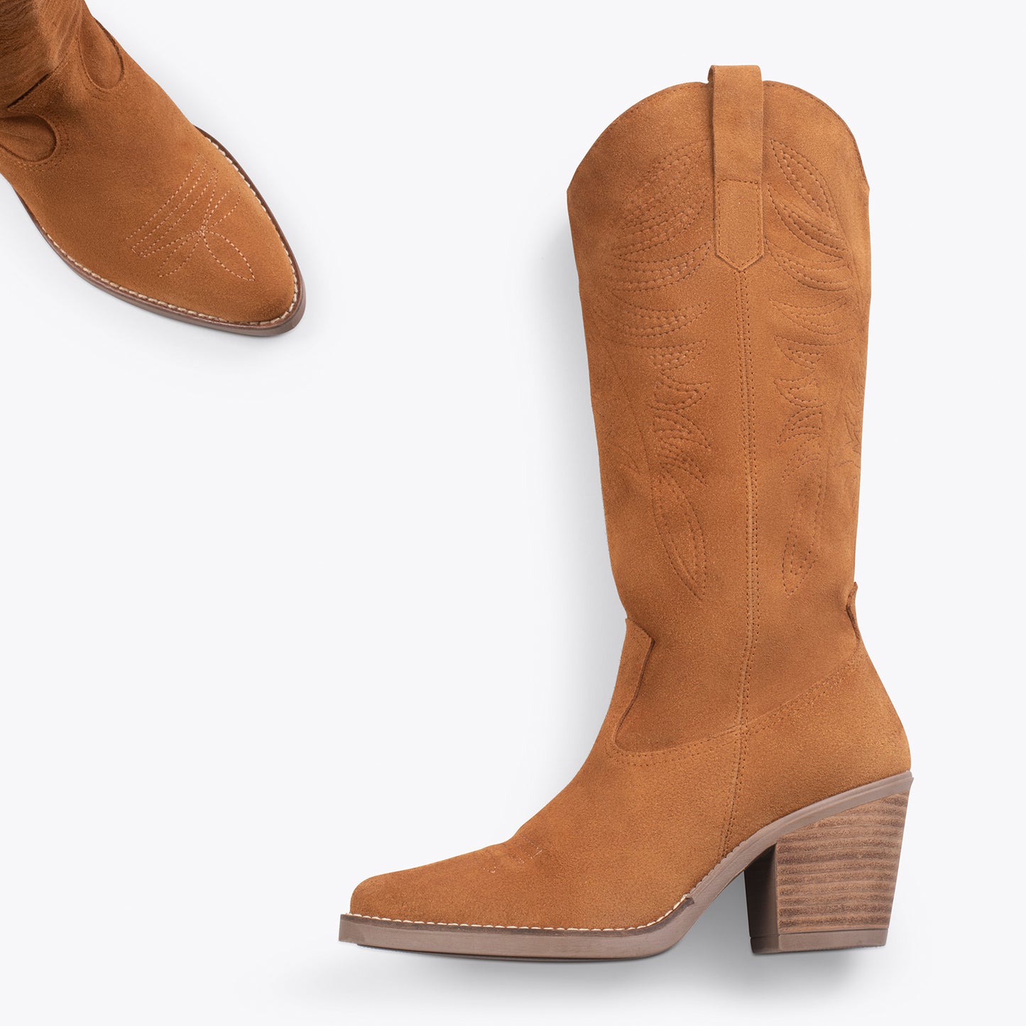 DALLAS – Botas cowboy altas CAMEL