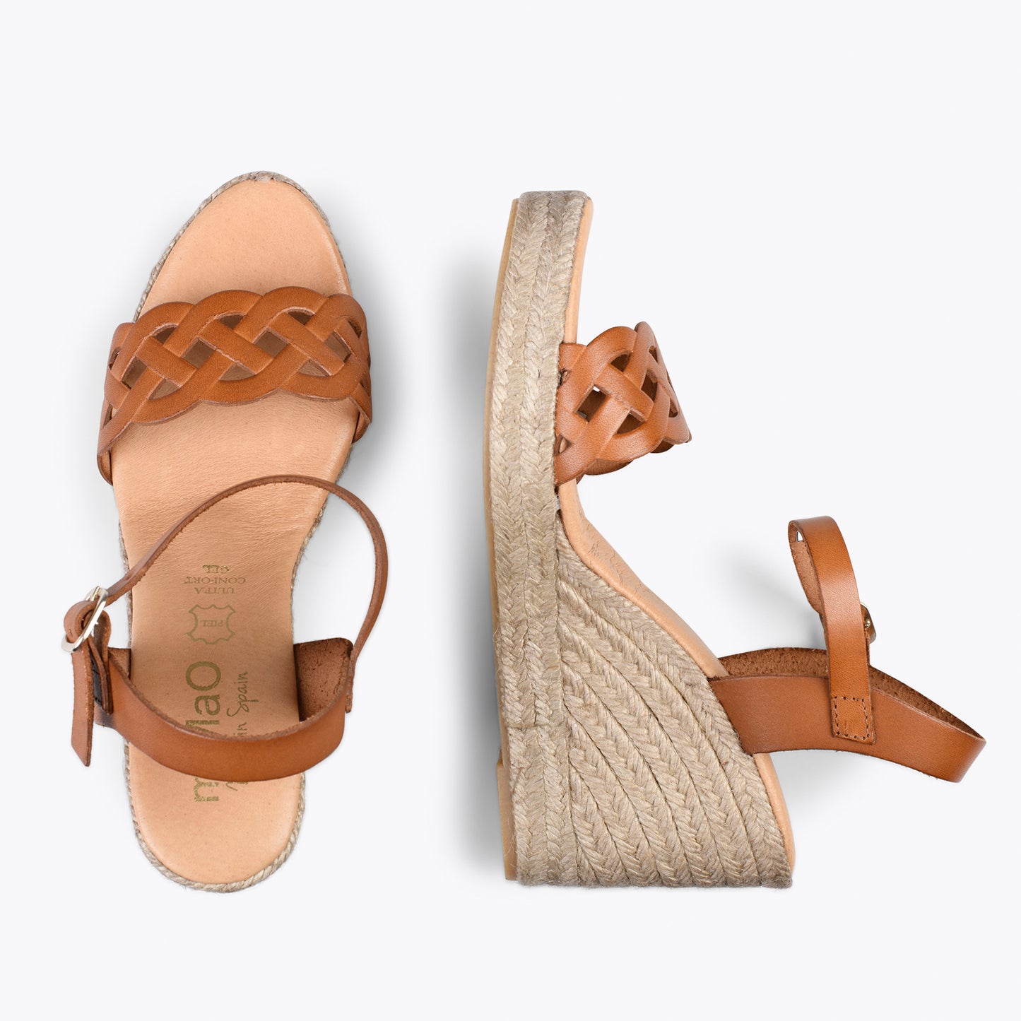 OASIS – Wedges en sparte grillé avec galon CAMEL 