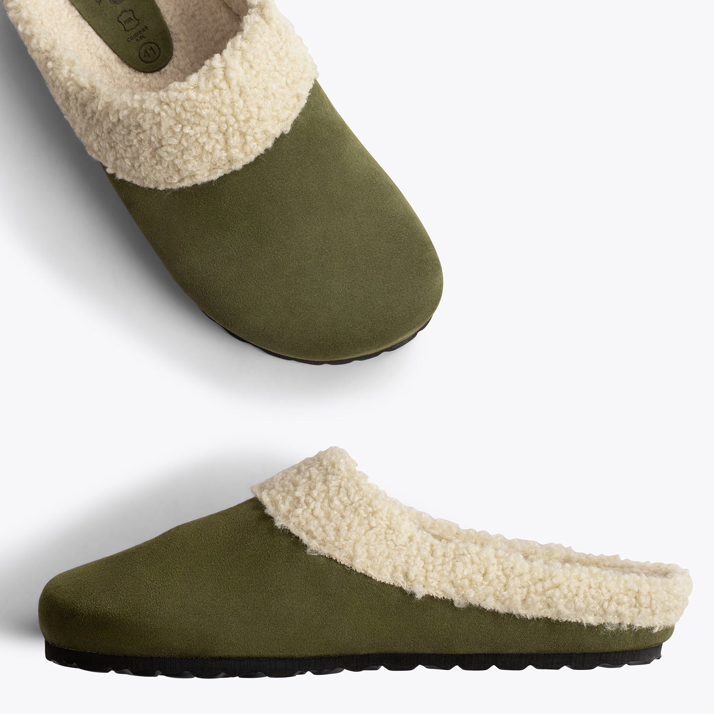 DREAM HOME Chinelos de shearling para homens VERDE 