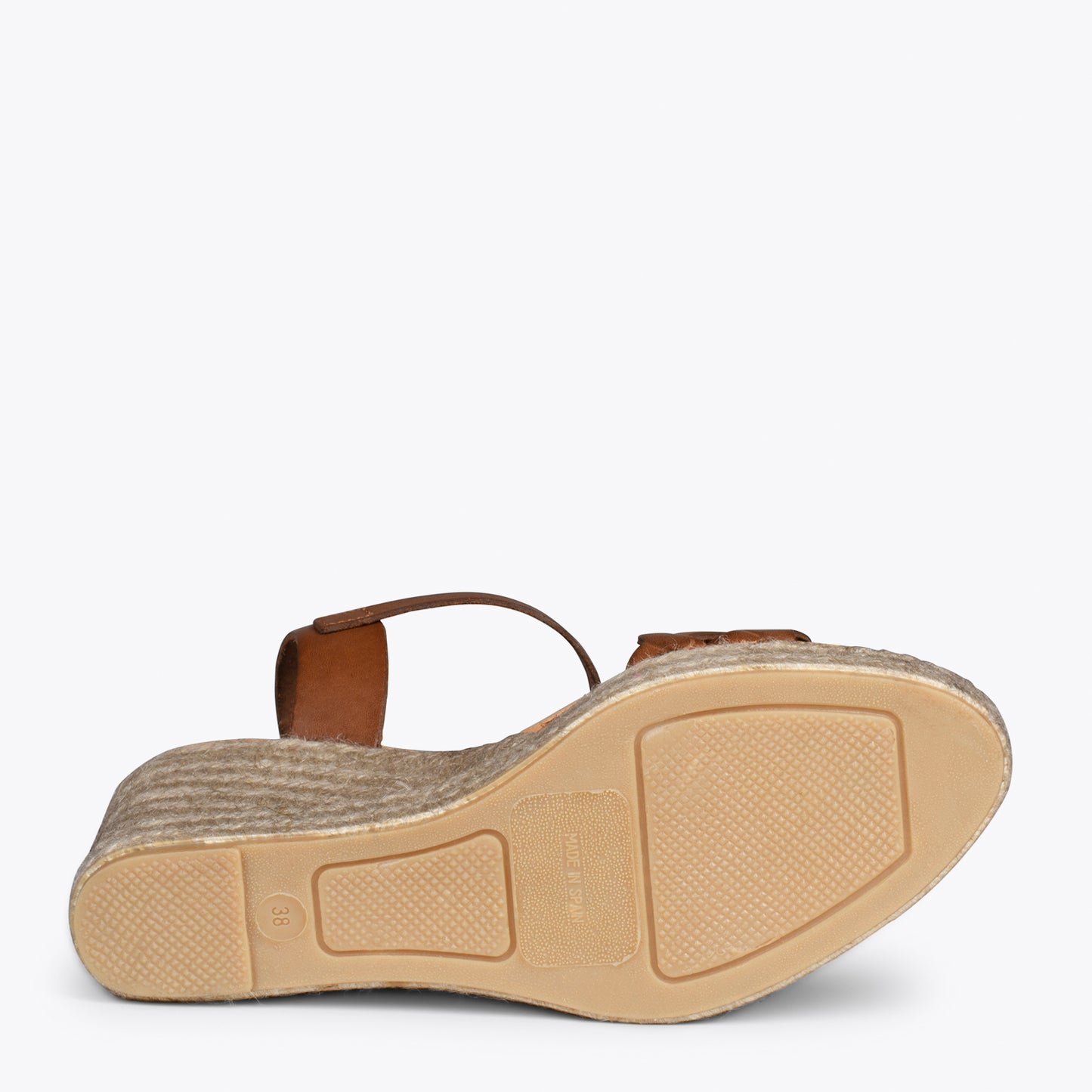 OASIS – Wedges en sparte grillé avec galon MARRON 