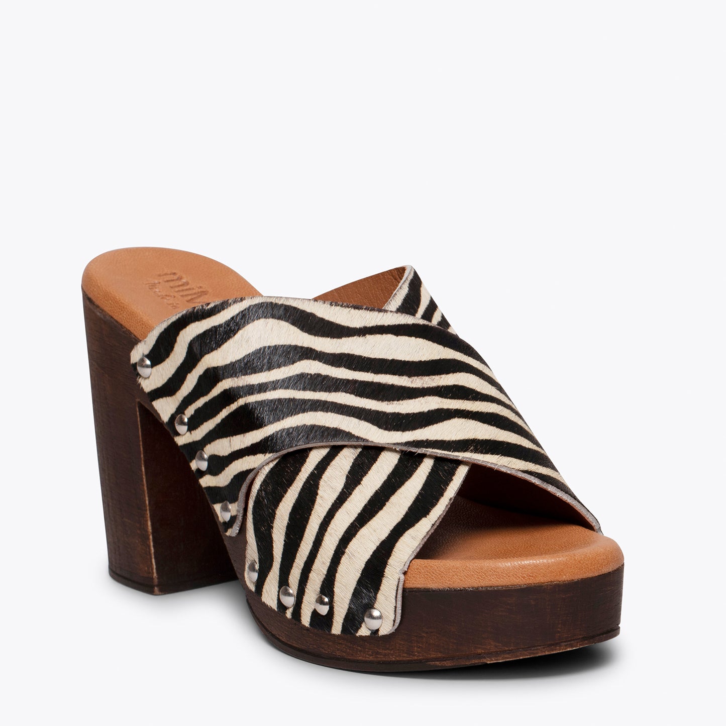 Tamanco feminino com estampa animal ZEBRA MALLORCA 