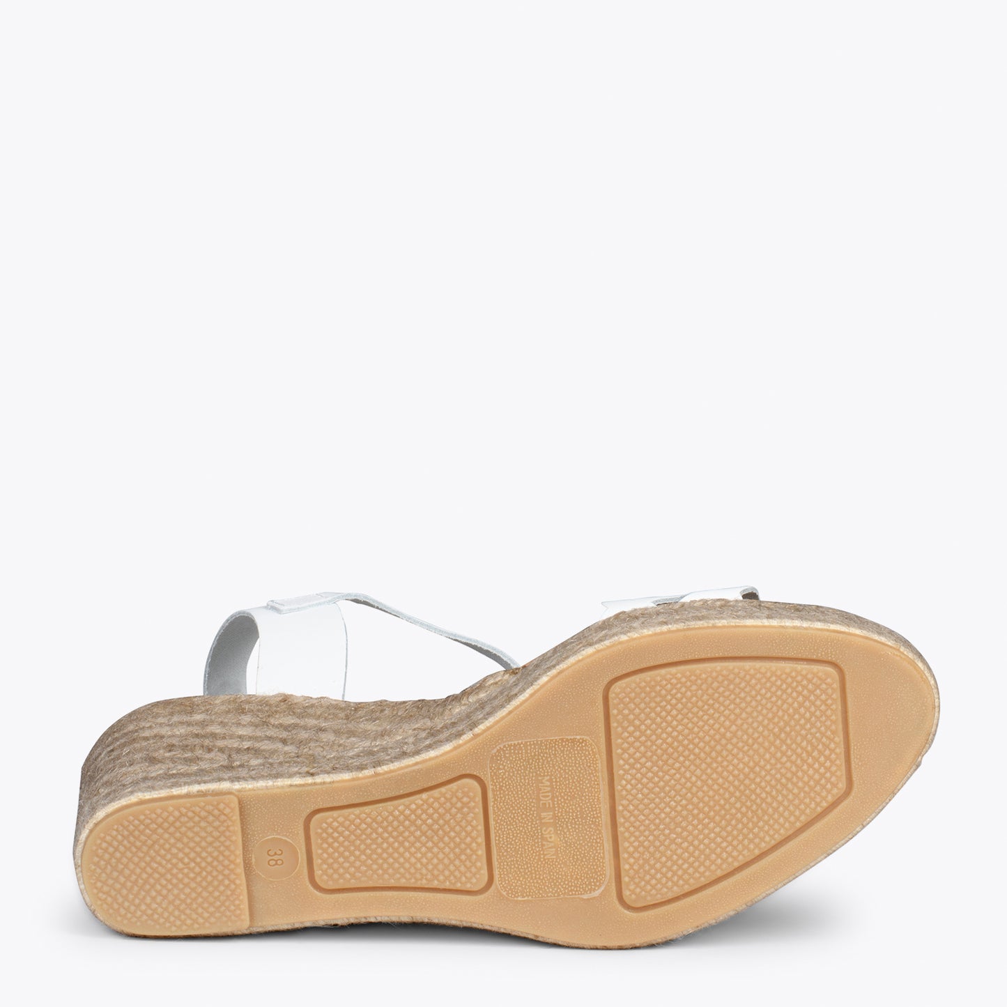 OASIS – Wedges en sparte grillé avec galon BLANC 