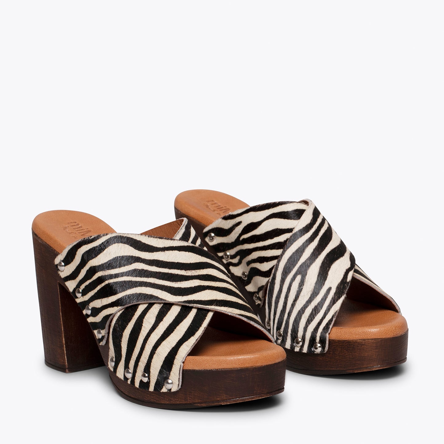 Tamanco feminino com estampa animal ZEBRA MALLORCA 