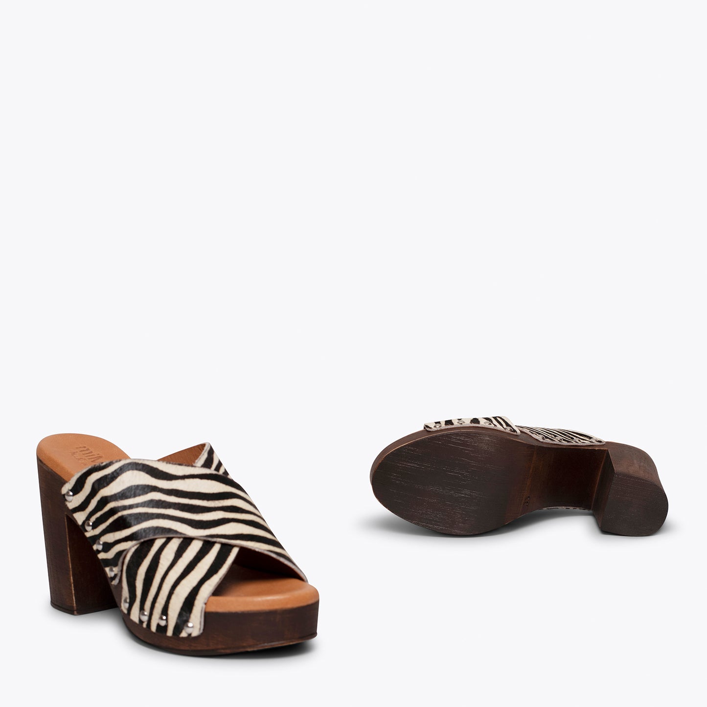 Tamanco feminino com estampa animal ZEBRA MALLORCA 