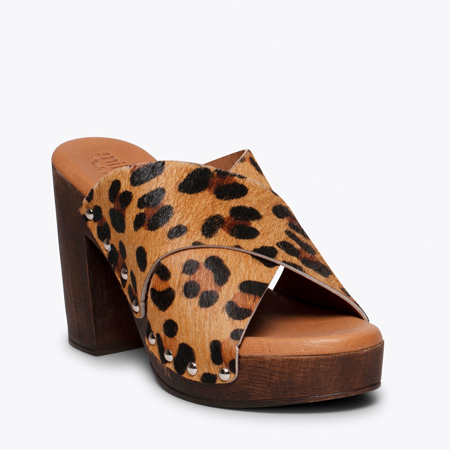 Tamanco feminino LEOPARD com estampa animal MALLORCA 