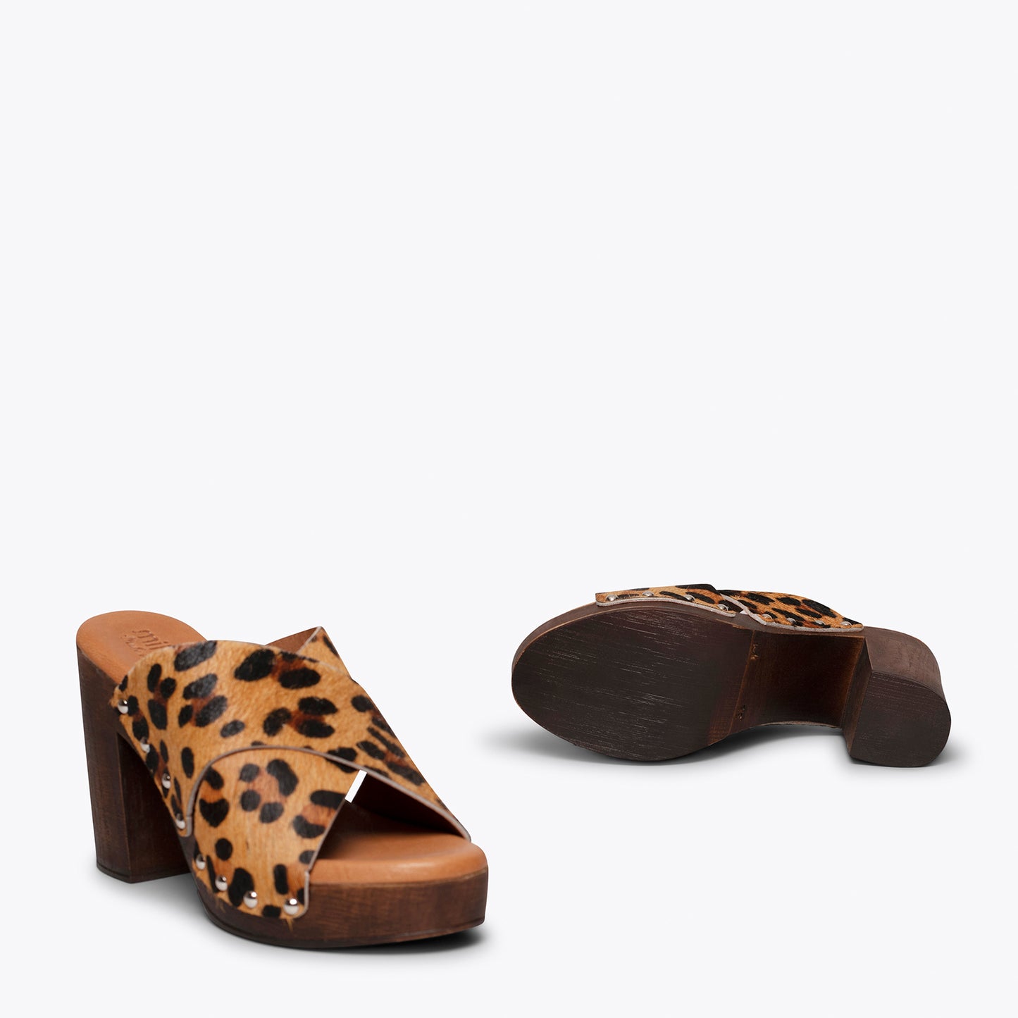 MALLORCA Zueco animal print LEOPARDO de mujer