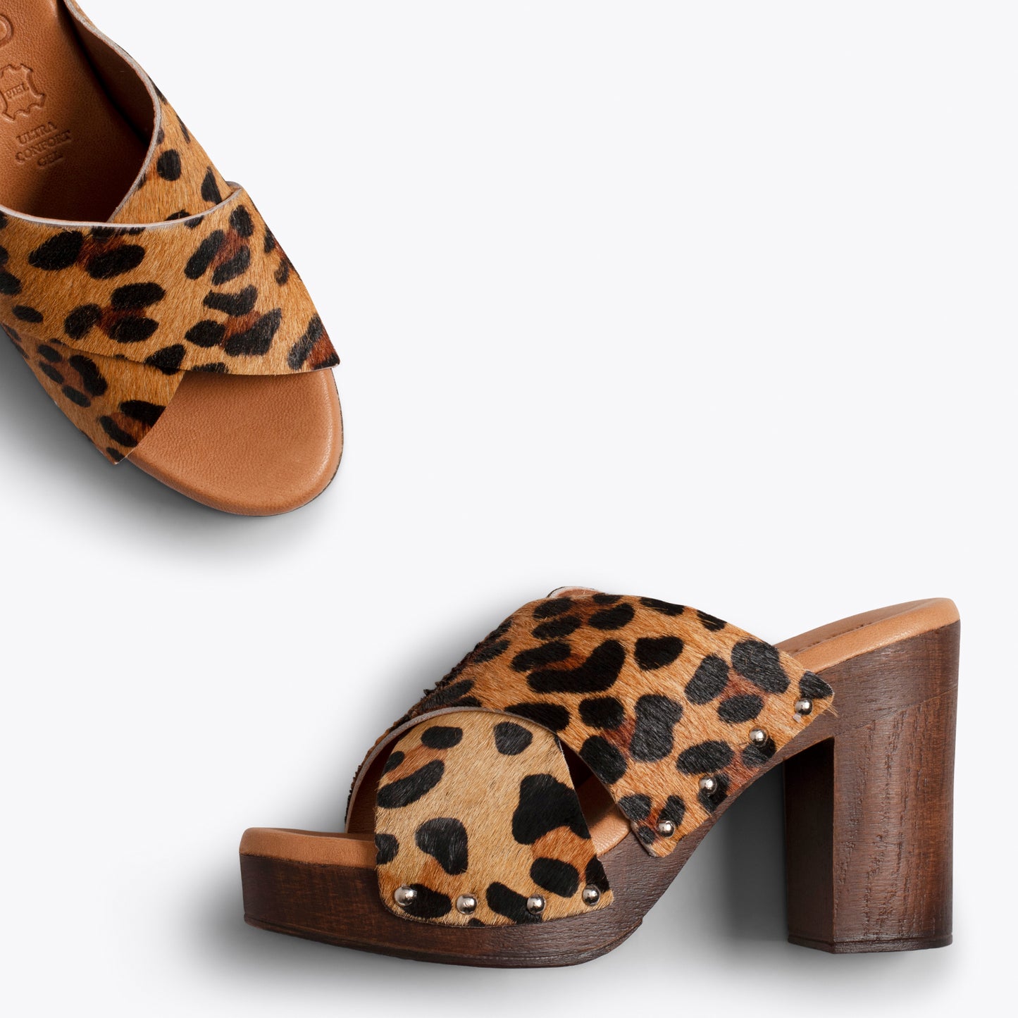 Tamanco feminino LEOPARD com estampa animal MALLORCA 