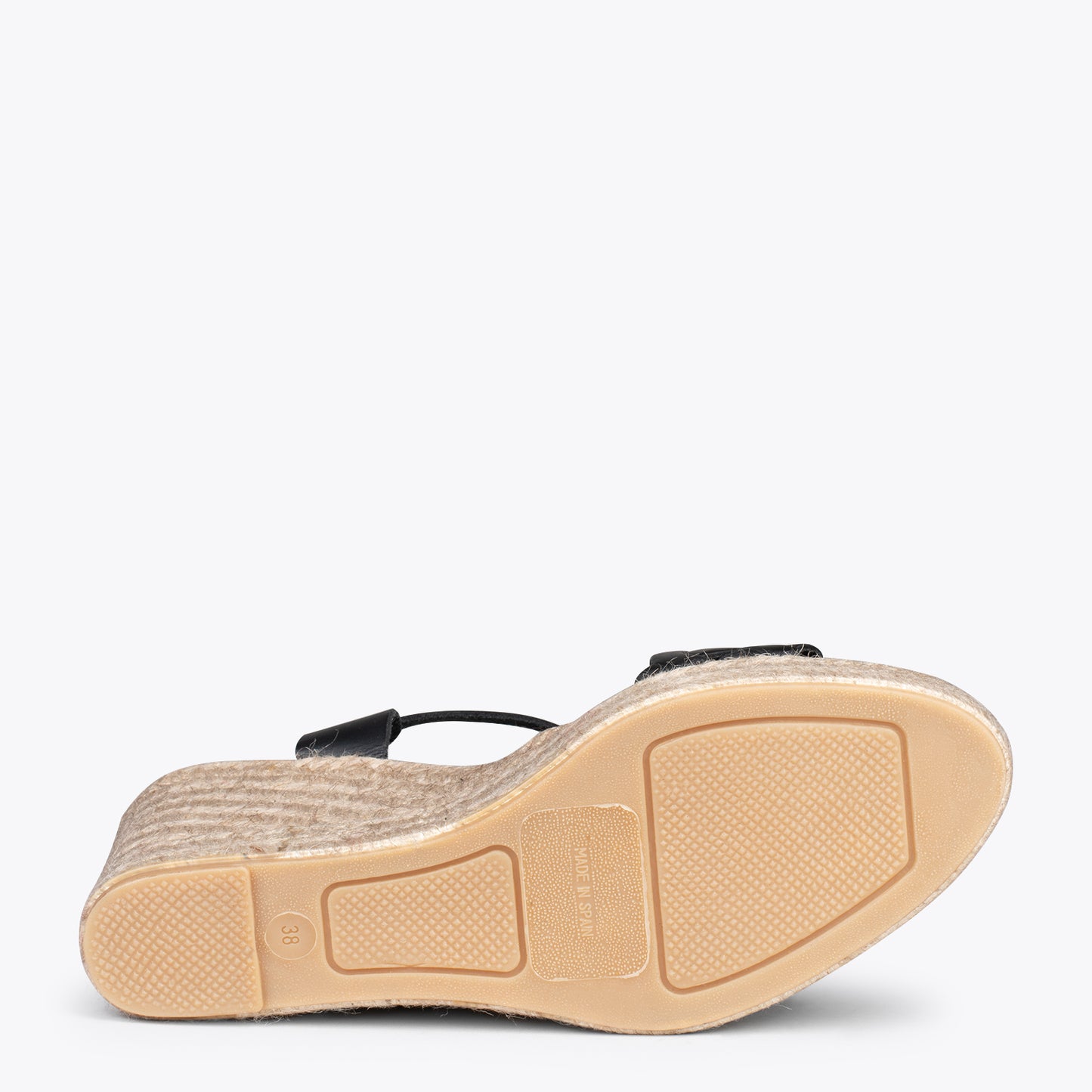 OASIS – Wedges en sparte grillé avec galon NOIR 