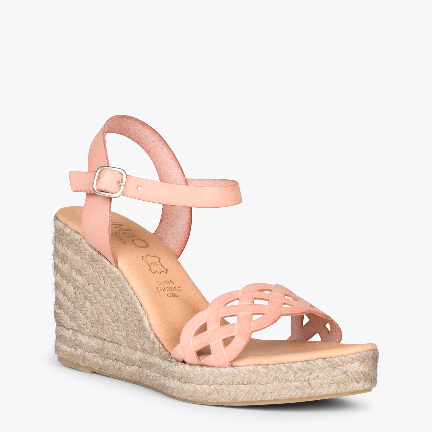 OASIS – Wedges en sparte grillé avec galon NUDE 