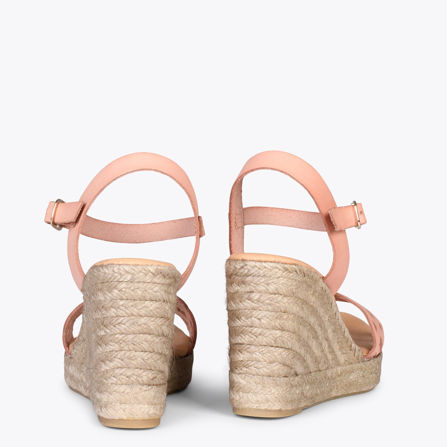 OASIS – Wedges en sparte grillé avec galon NUDE 