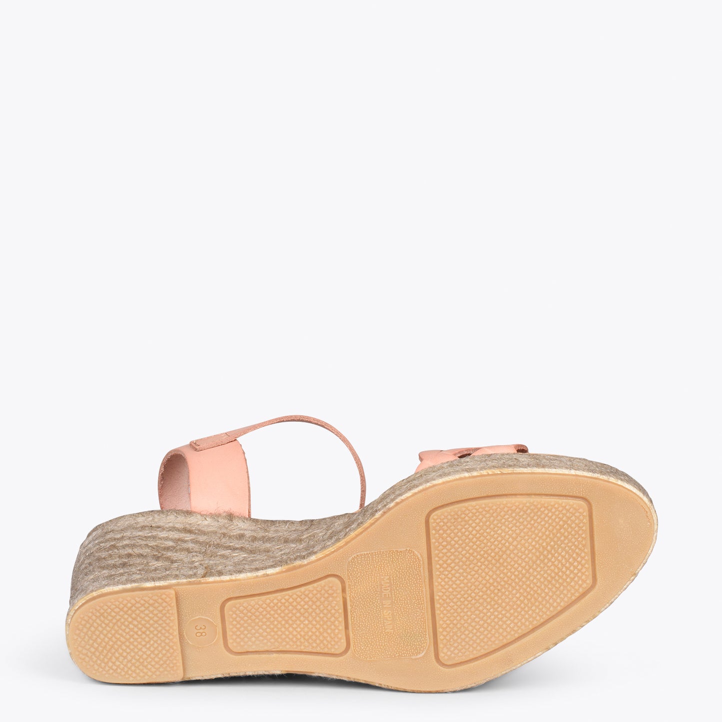 OASIS – Wedges en sparte grillé avec galon NUDE 