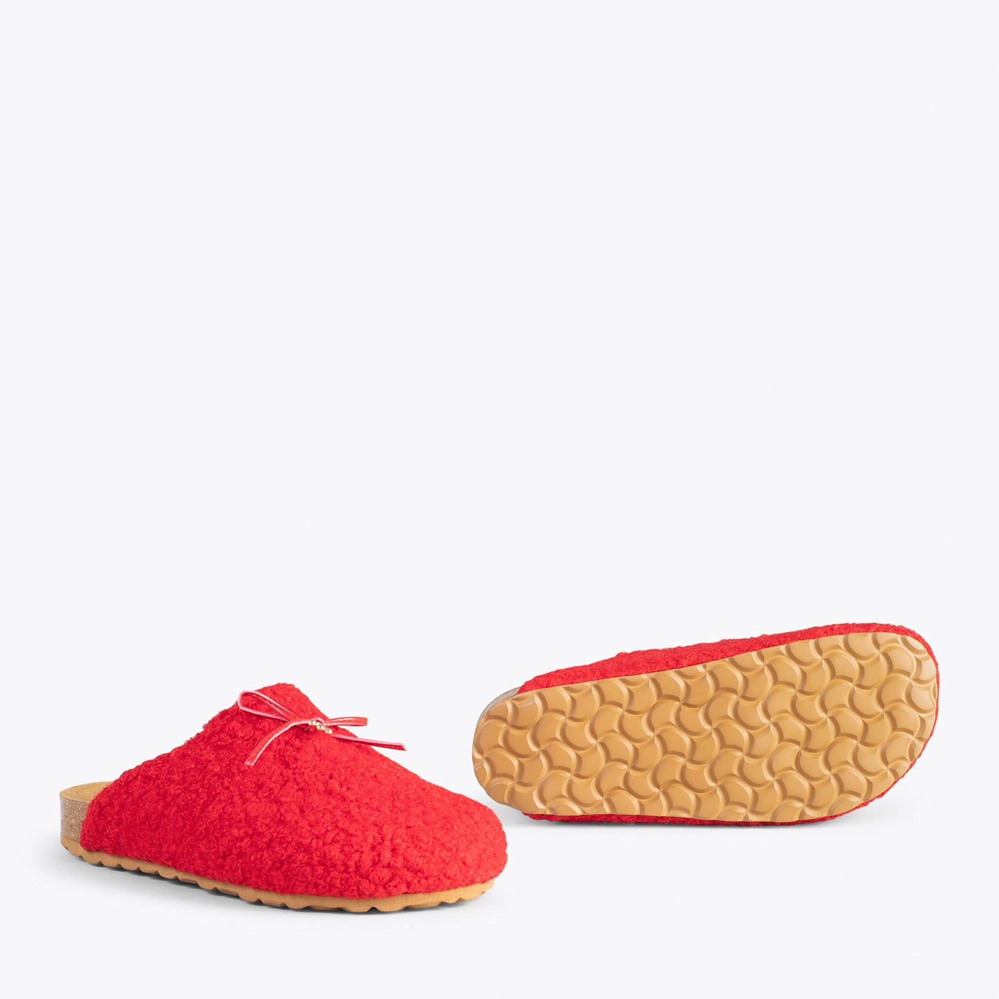 SWEET DREAMS – Chaussons d'intérieur avec nœud ROUGE 