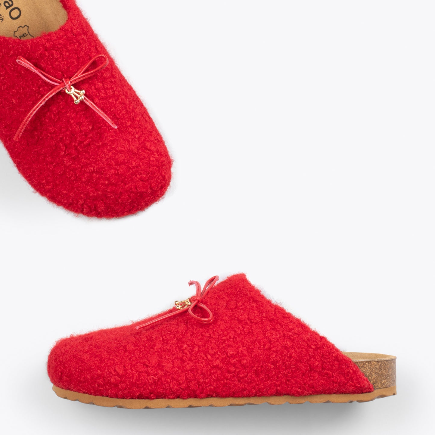 SWEET DREAMS – Chaussons d'intérieur avec nœud ROUGE 