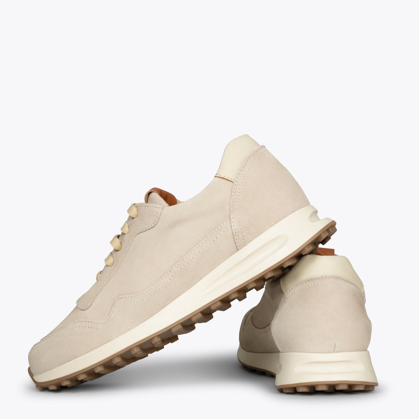 BOSTON Zapatillas de piel para hombre BEIGE