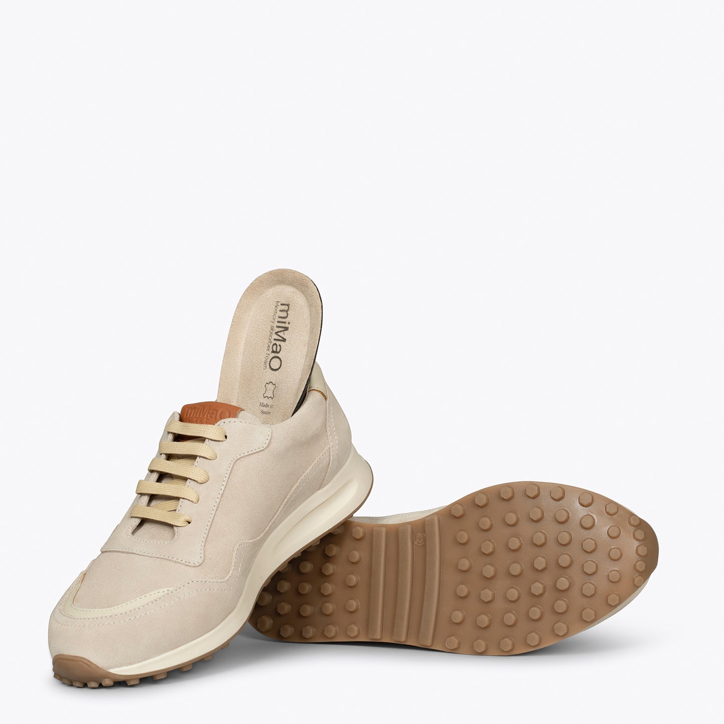 BOSTON Zapatillas de piel para hombre BEIGE