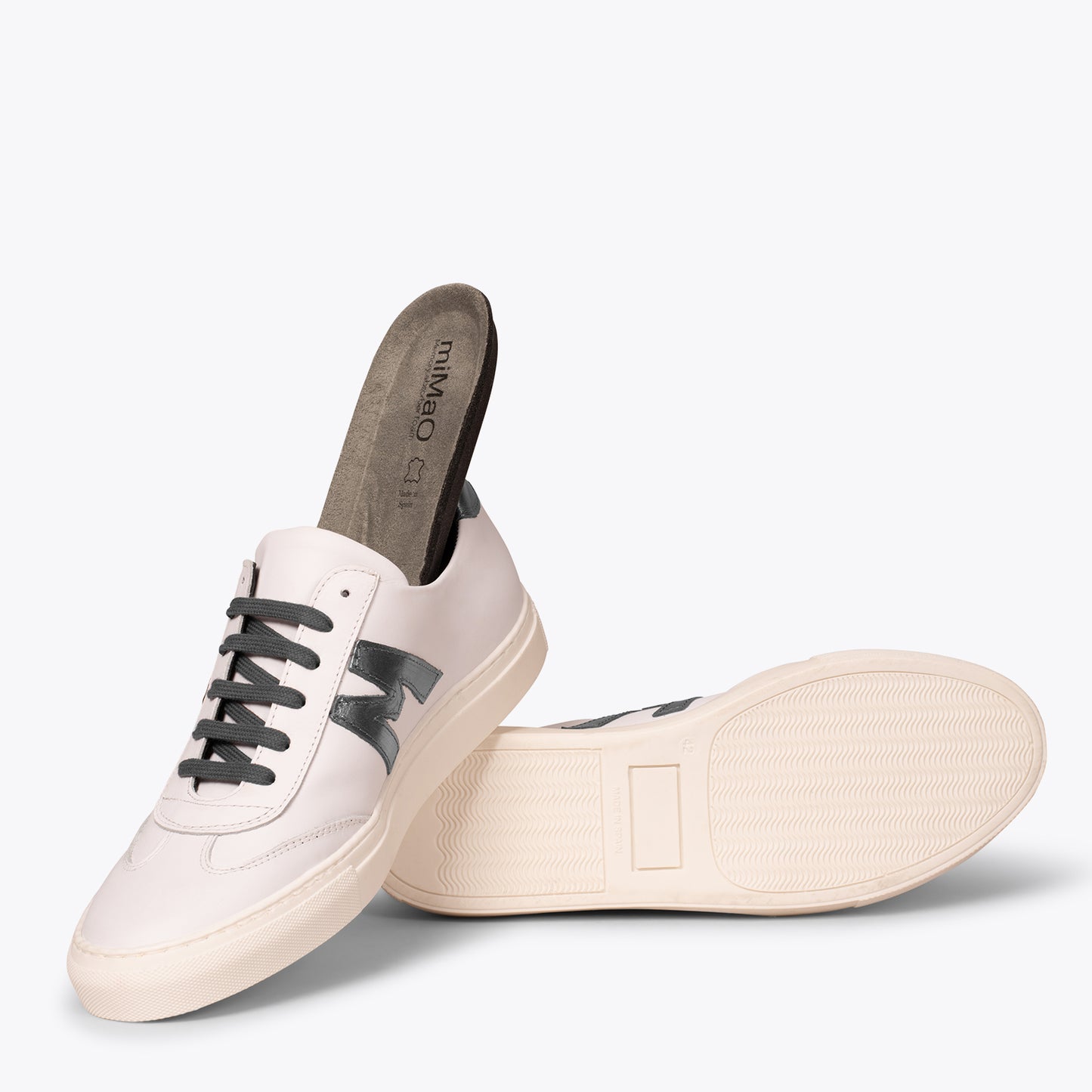 MÓNACO Zapatillas casual de hombre con logo PLATEADO