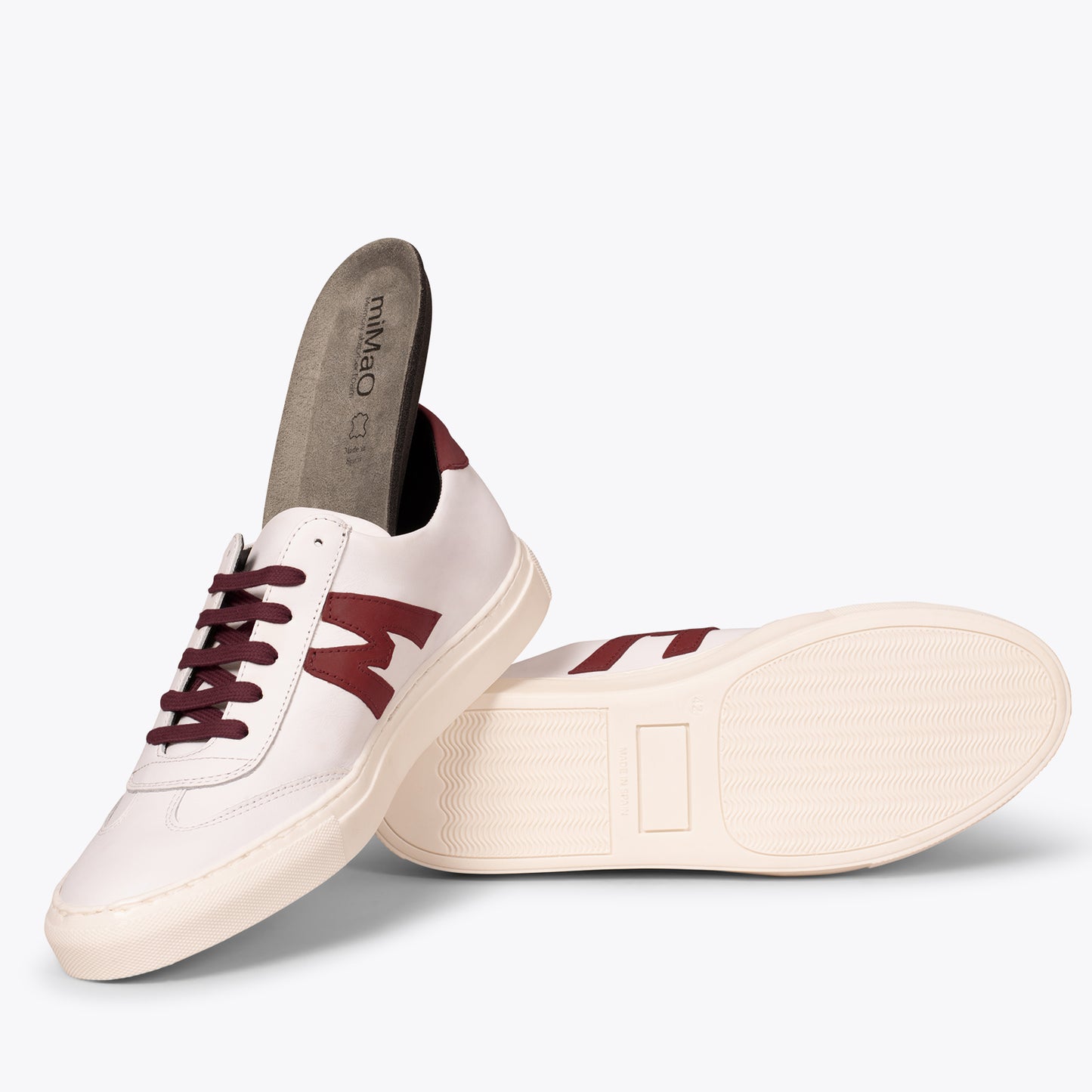 MÓNACO Zapatillas casual de hombre con logo en BURDEOS