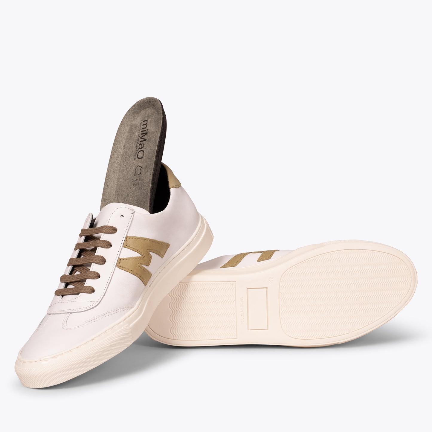 MÓNACO Zapatillas casual de hombre con logo en TAUPE