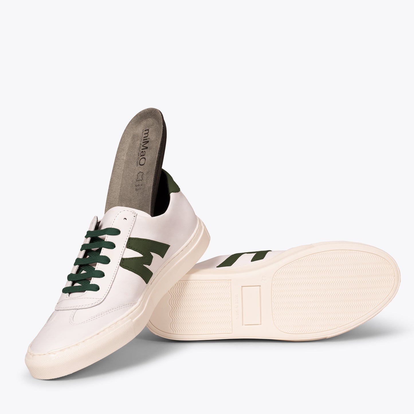 MÓNACO Zapatillas casual de hombre con logo en VERDE