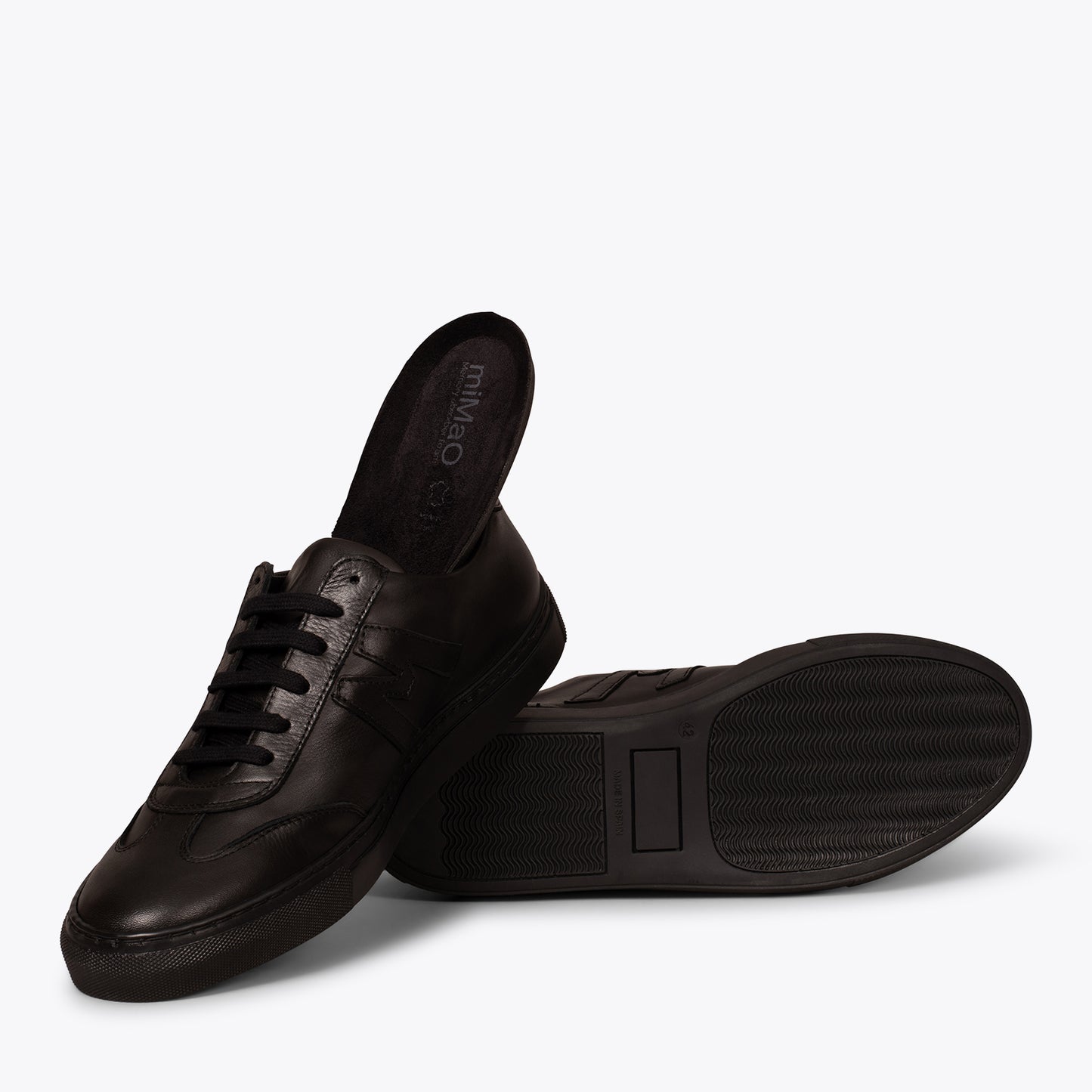 MÓNACO Zapatillas casual NEGRAS de hombre con logo