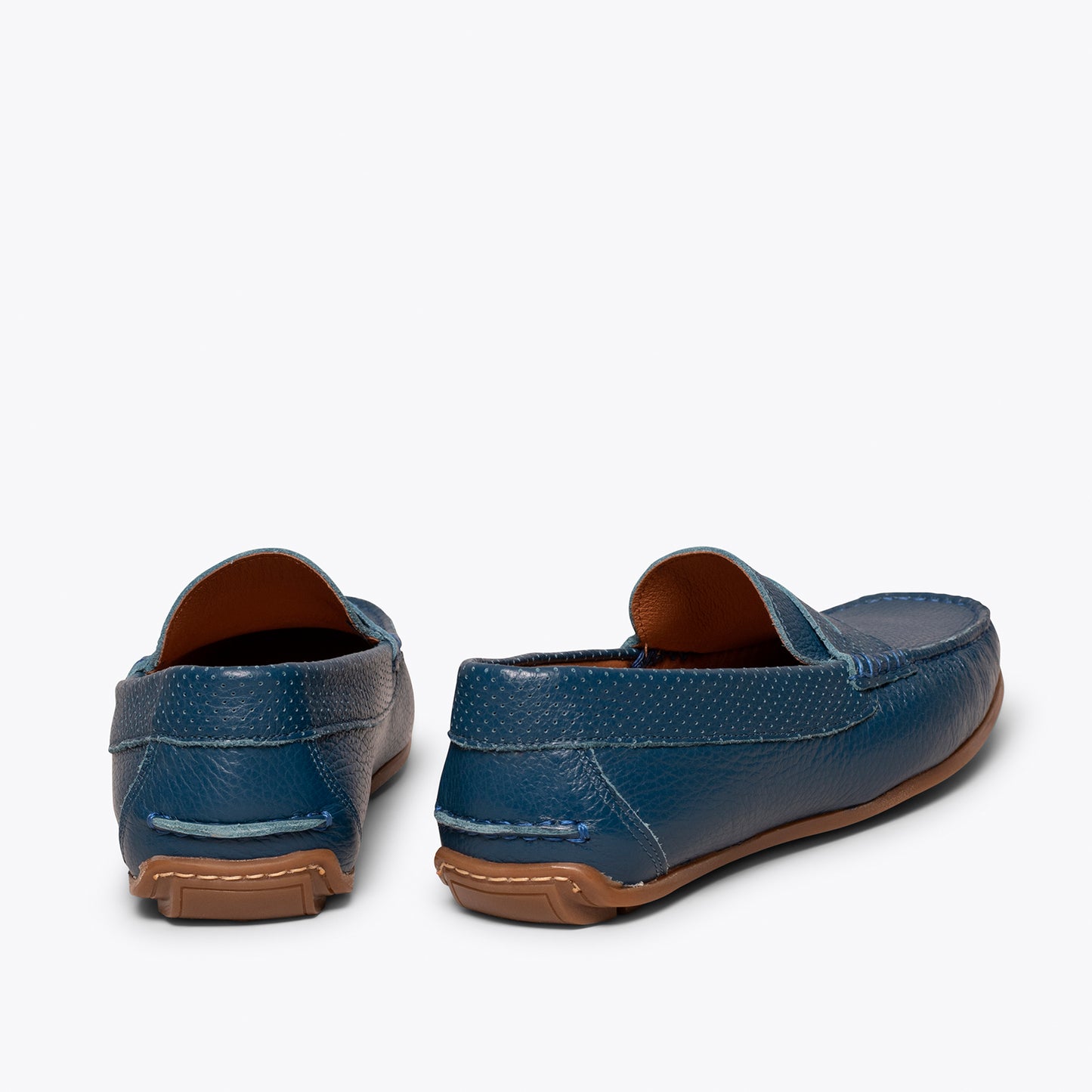 Calçado casual masculino de couro MOCCASIN BLUE 