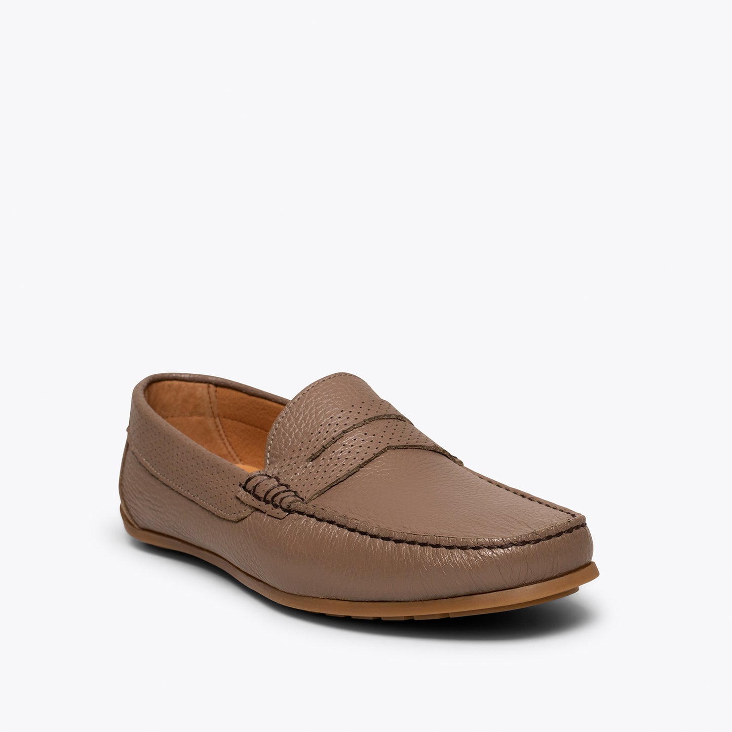 Calçado casual masculino de couro MOCCASIN TAUPE 