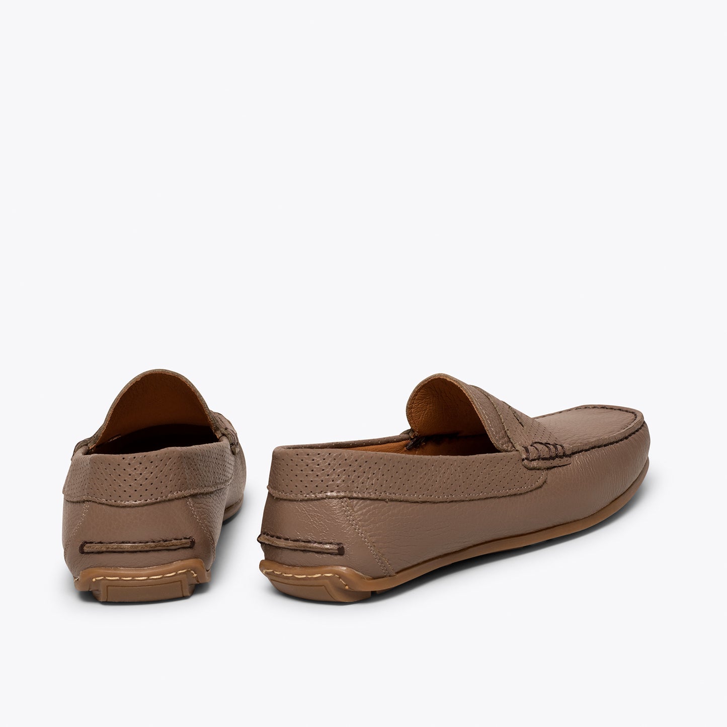 Calçado casual masculino de couro MOCCASIN TAUPE 