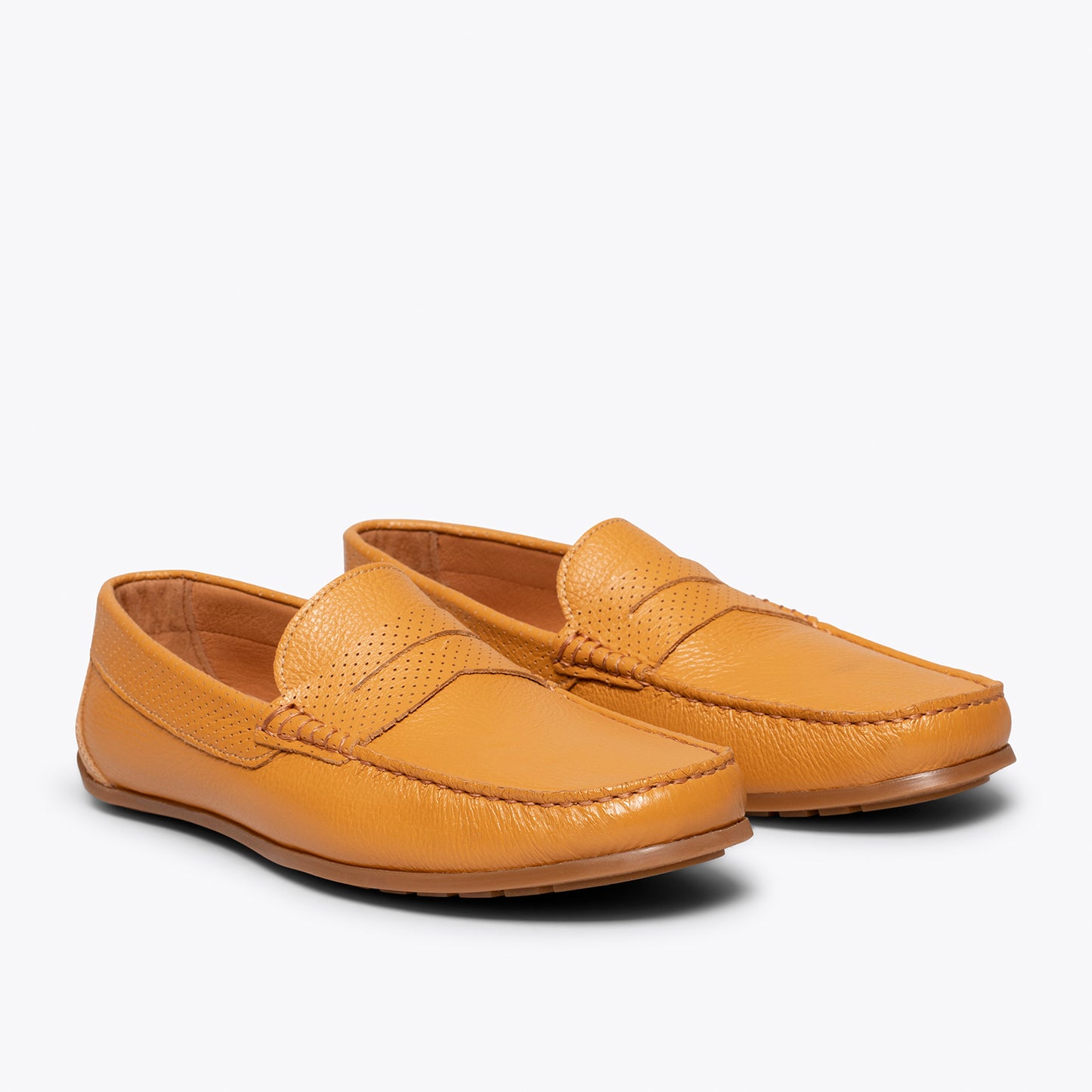 MOCCASIN CAMEL chaussures décontractées en cuir pour hommes 