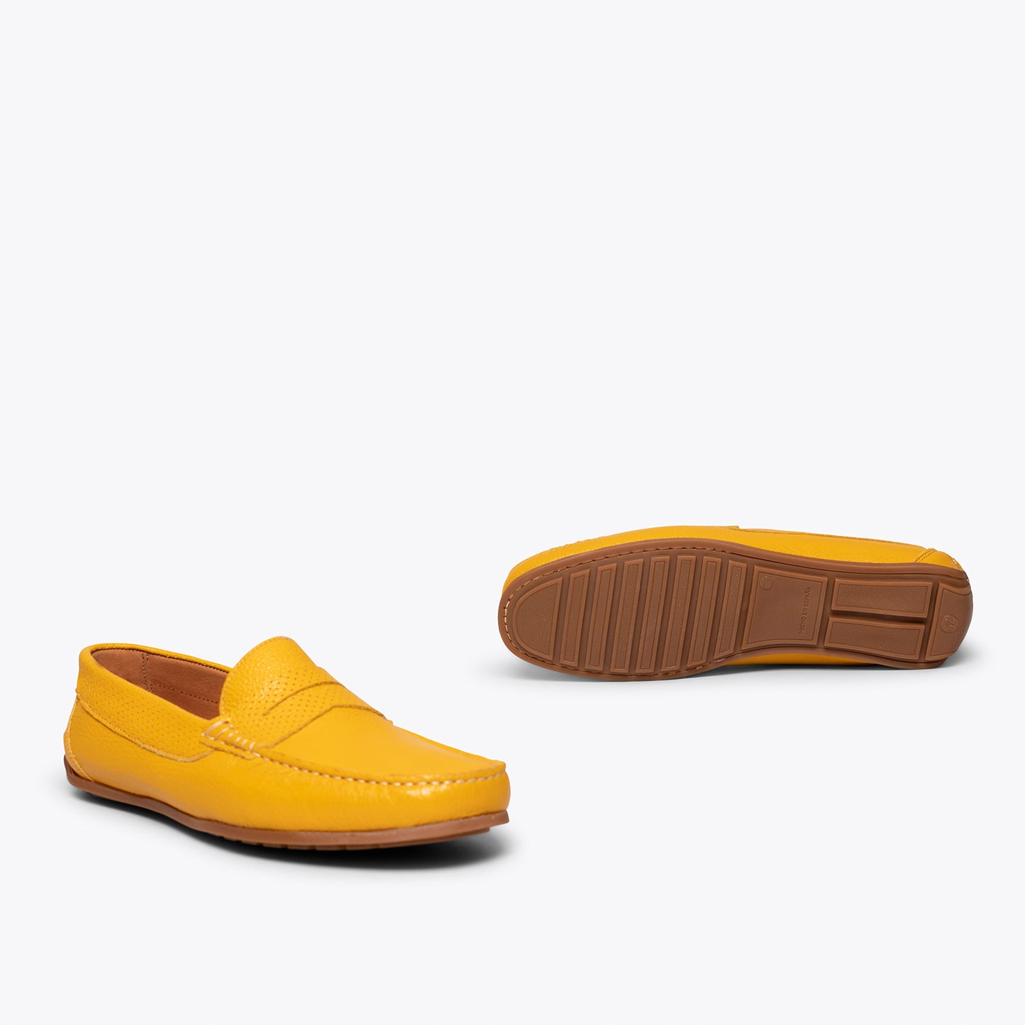 MOCASSIN JAUNE chaussures décontractées en cuir pour hommes 