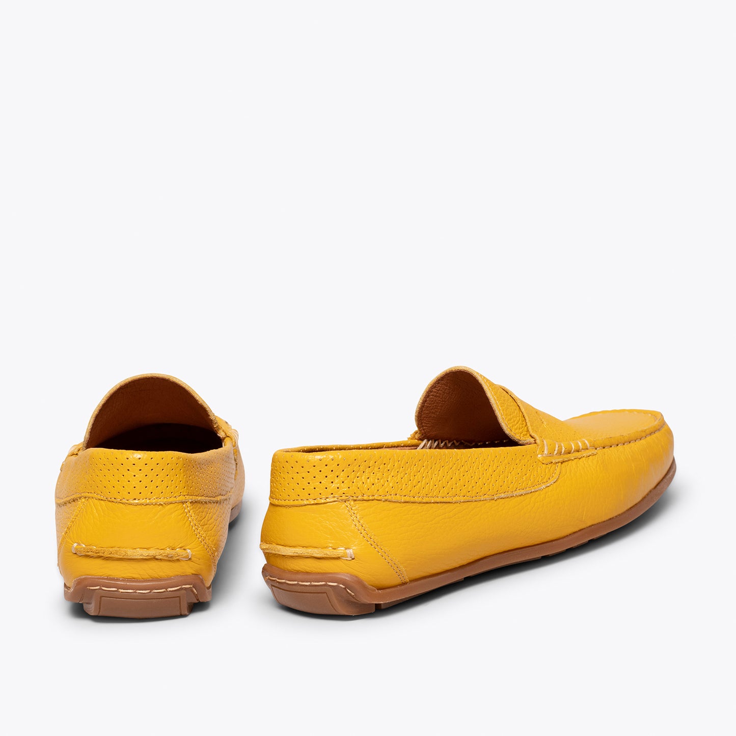 MOCASSIN JAUNE chaussures décontractées en cuir pour hommes 