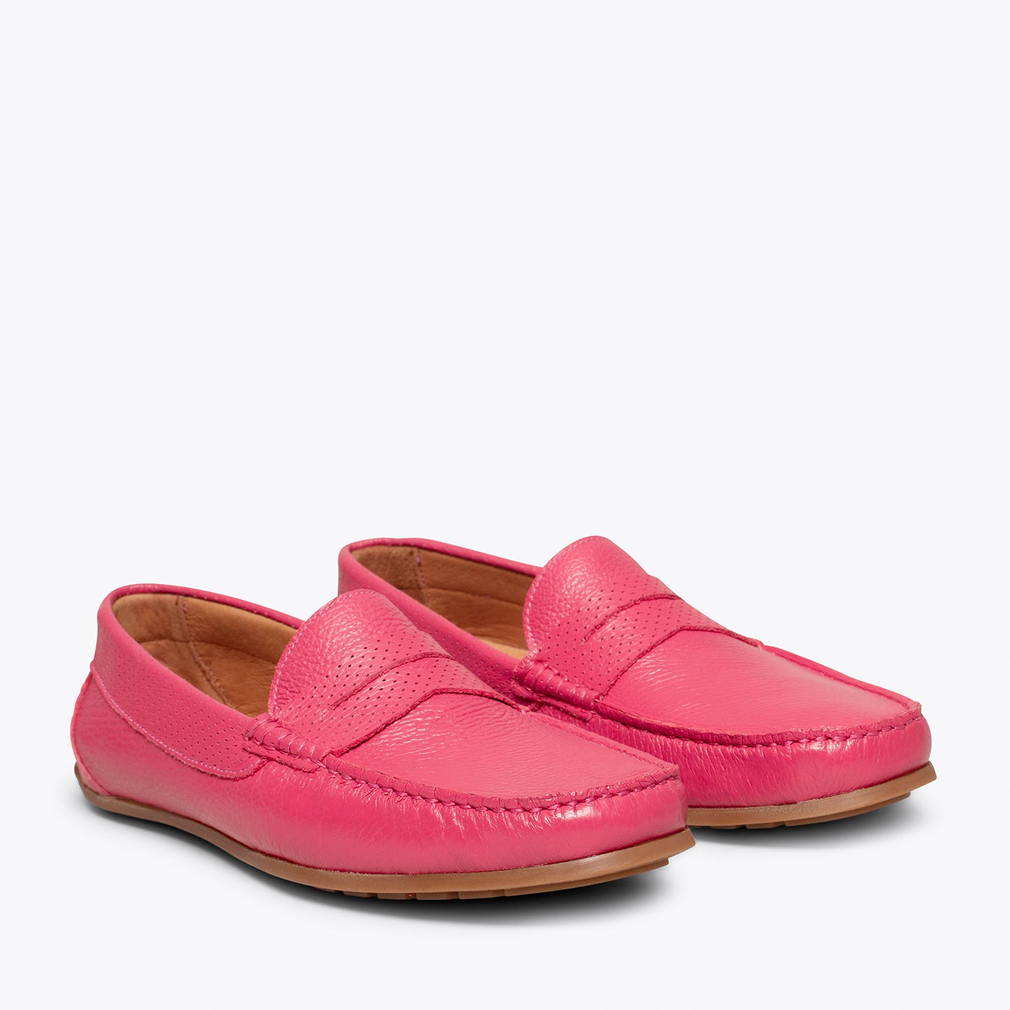 Calçado casual masculino de couro MOCCASIN ROSA 