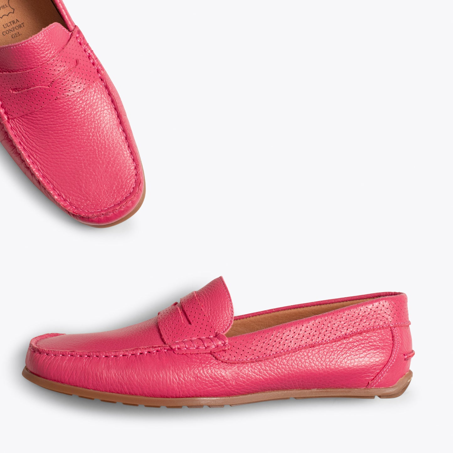 Calçado casual masculino de couro MOCCASIN ROSA 