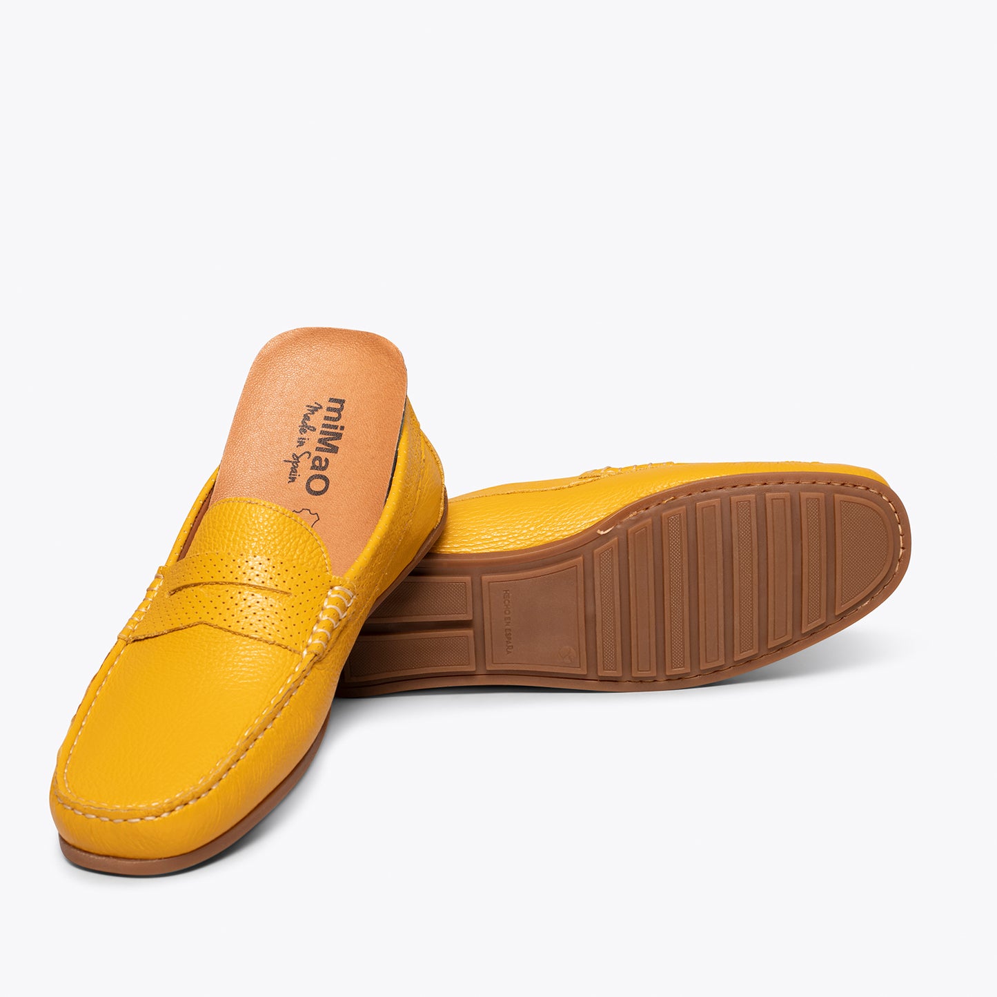 MOCASÍN Calzado casual para hombre de piel AMARILLO