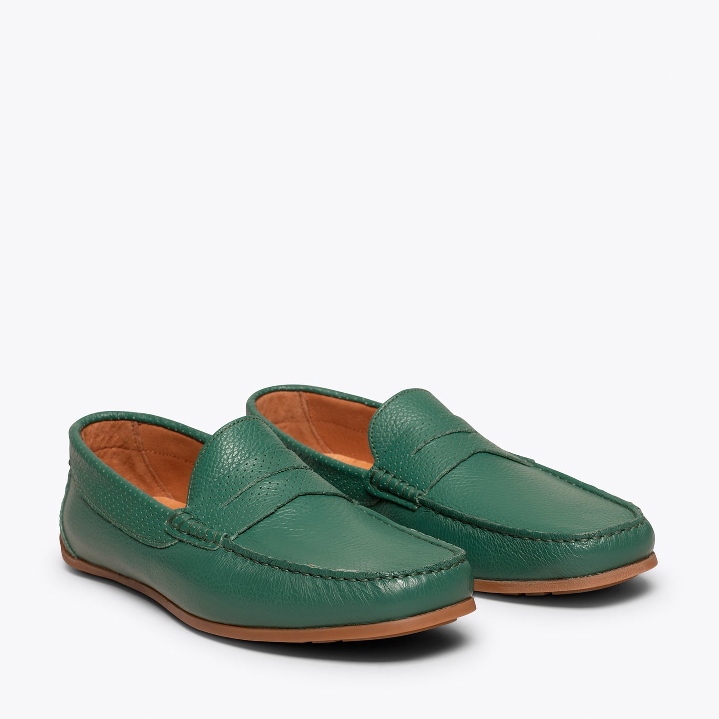 MOCASÍN Calzado casual para hombre de piel VERDE