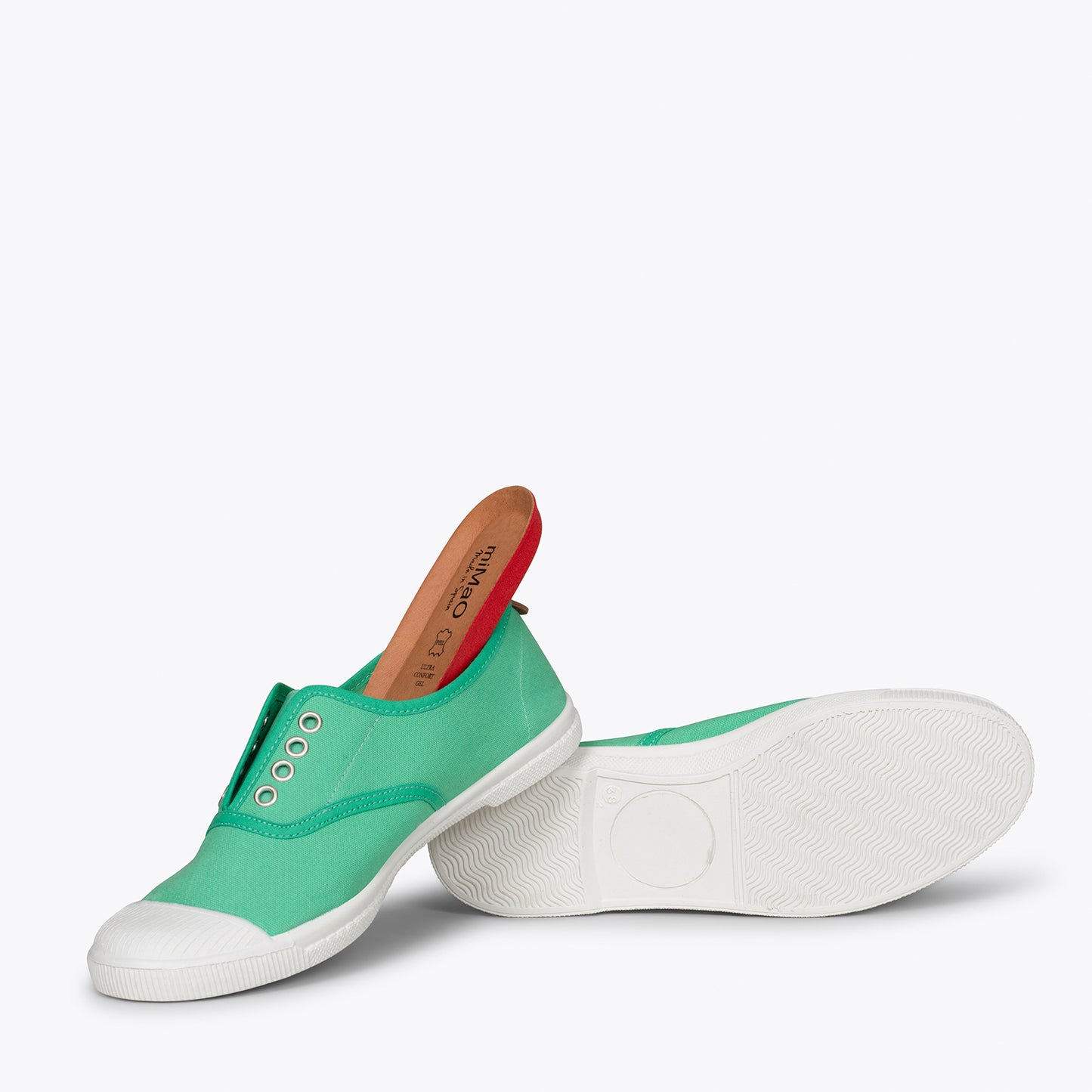 WAY Zapatillas sin cordones de lona VERDE