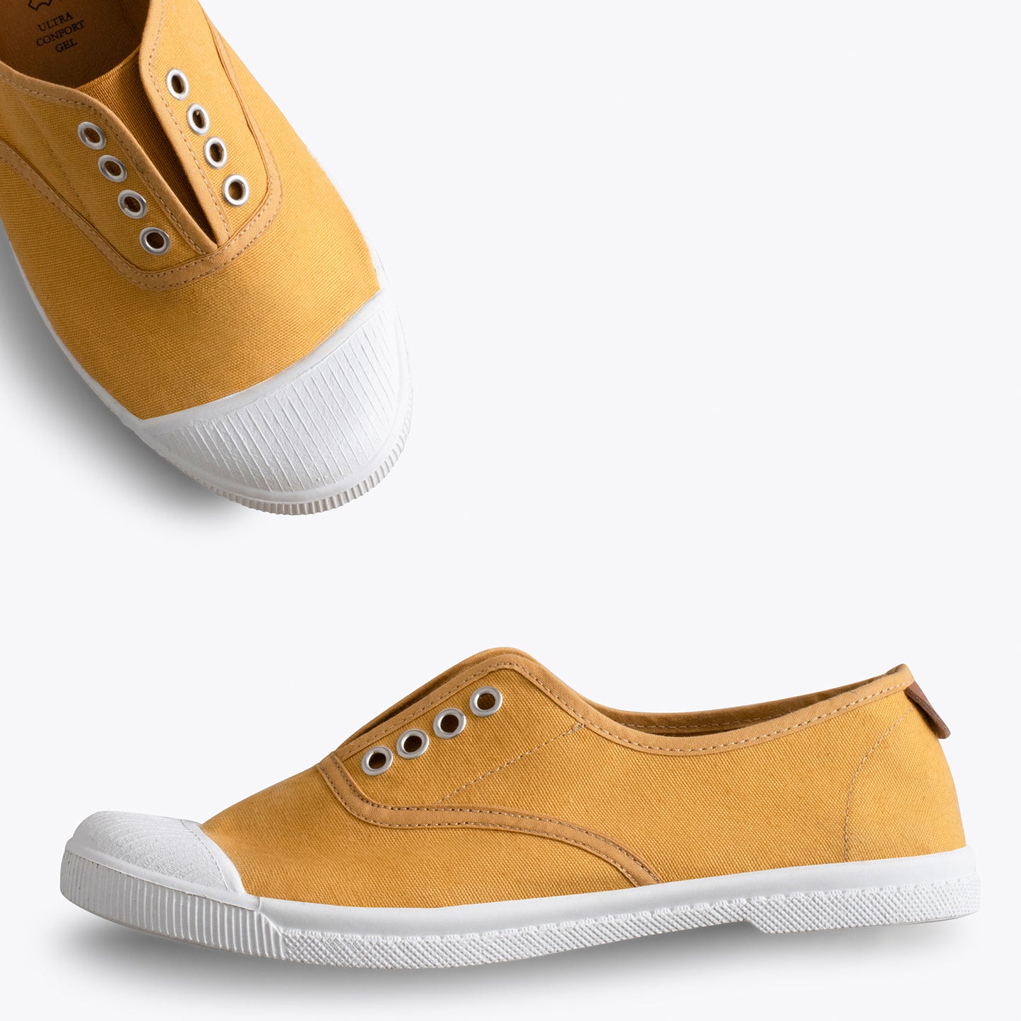 WAY Zapatillas sin cordones de lona MOSTAZA