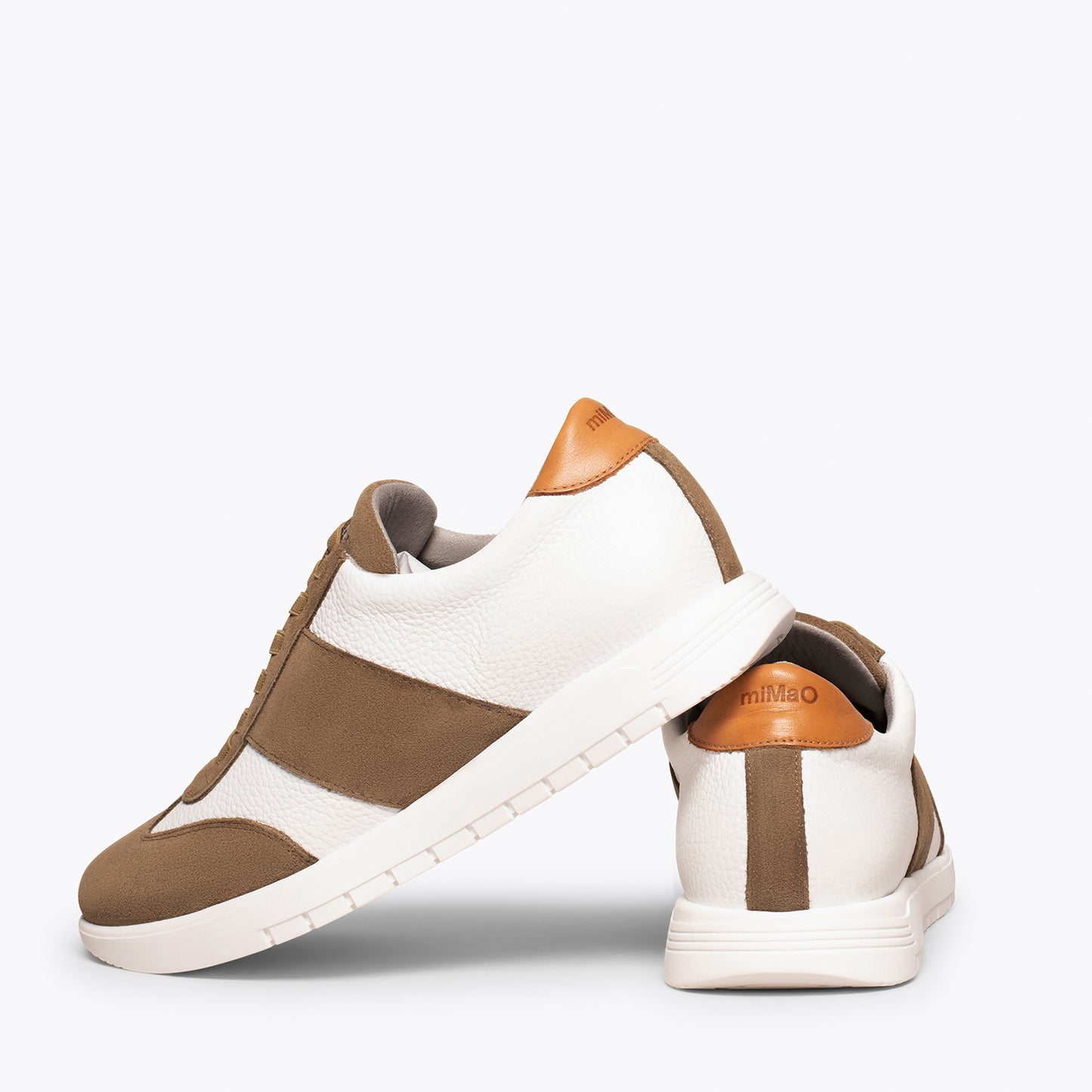 Sneaker décontractée SPORT TAUPE en cuir combiné 