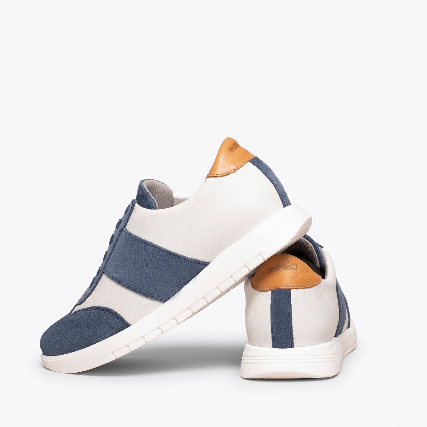 Baskets en cuir combinées SPORT Casual BLEU 