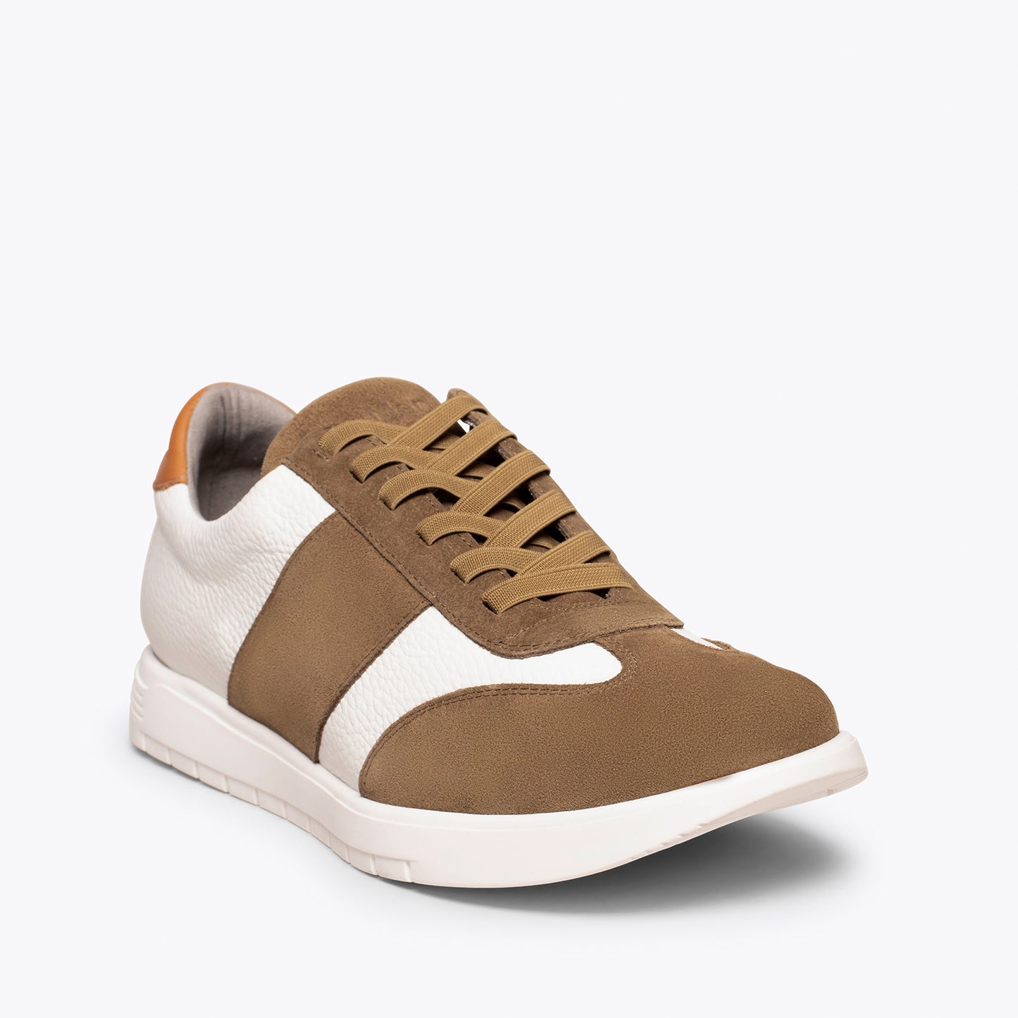 Tênis casual SPORT TAUPE em couro combinado 