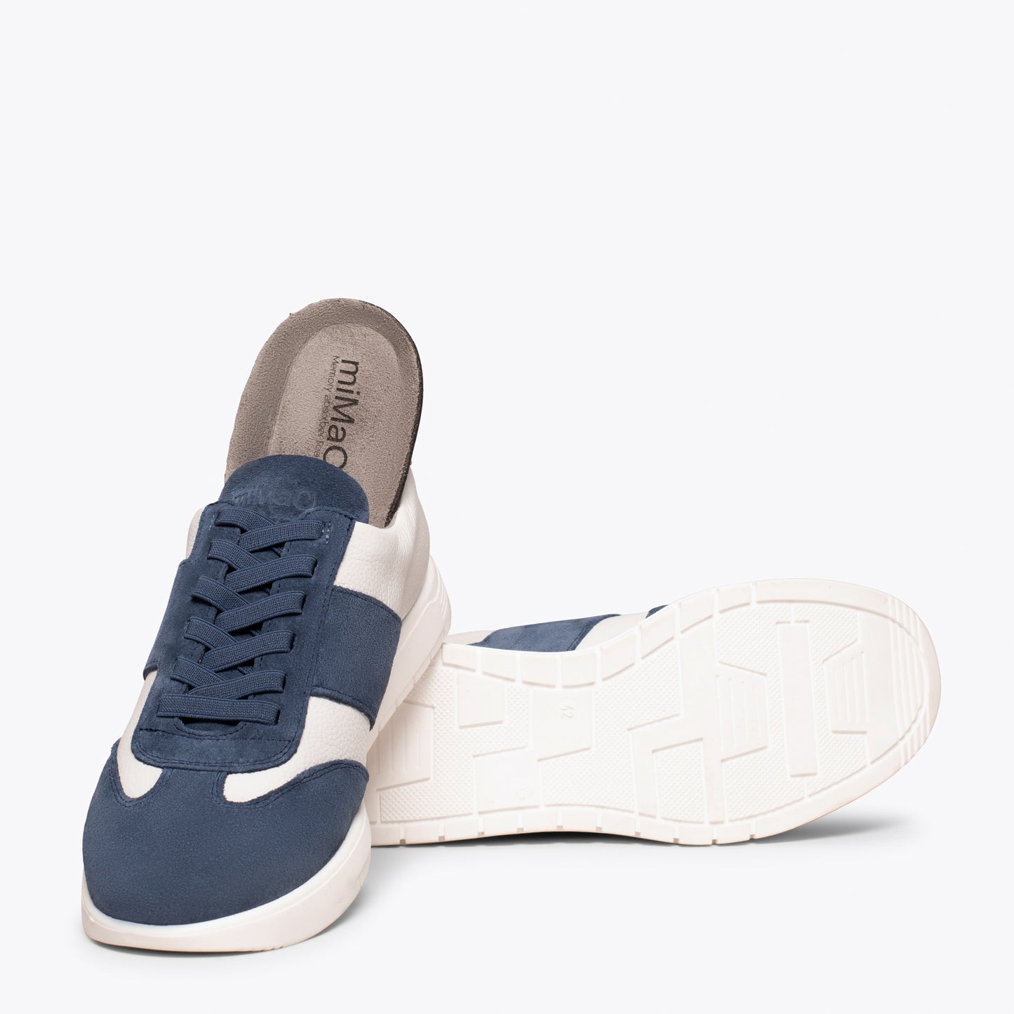 Baskets en cuir combinées SPORT Casual BLEU 