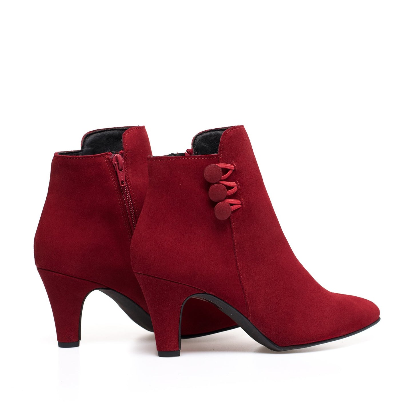 LADY Botins com botões VERMELHO 