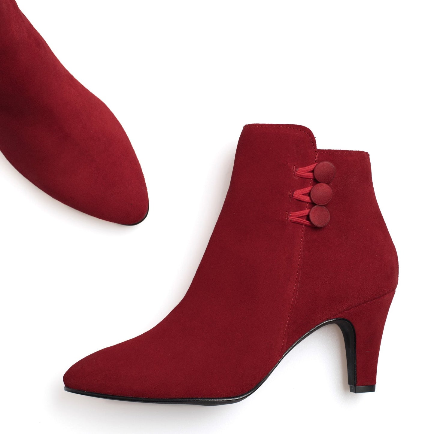 LADY Botins com botões VERMELHO 