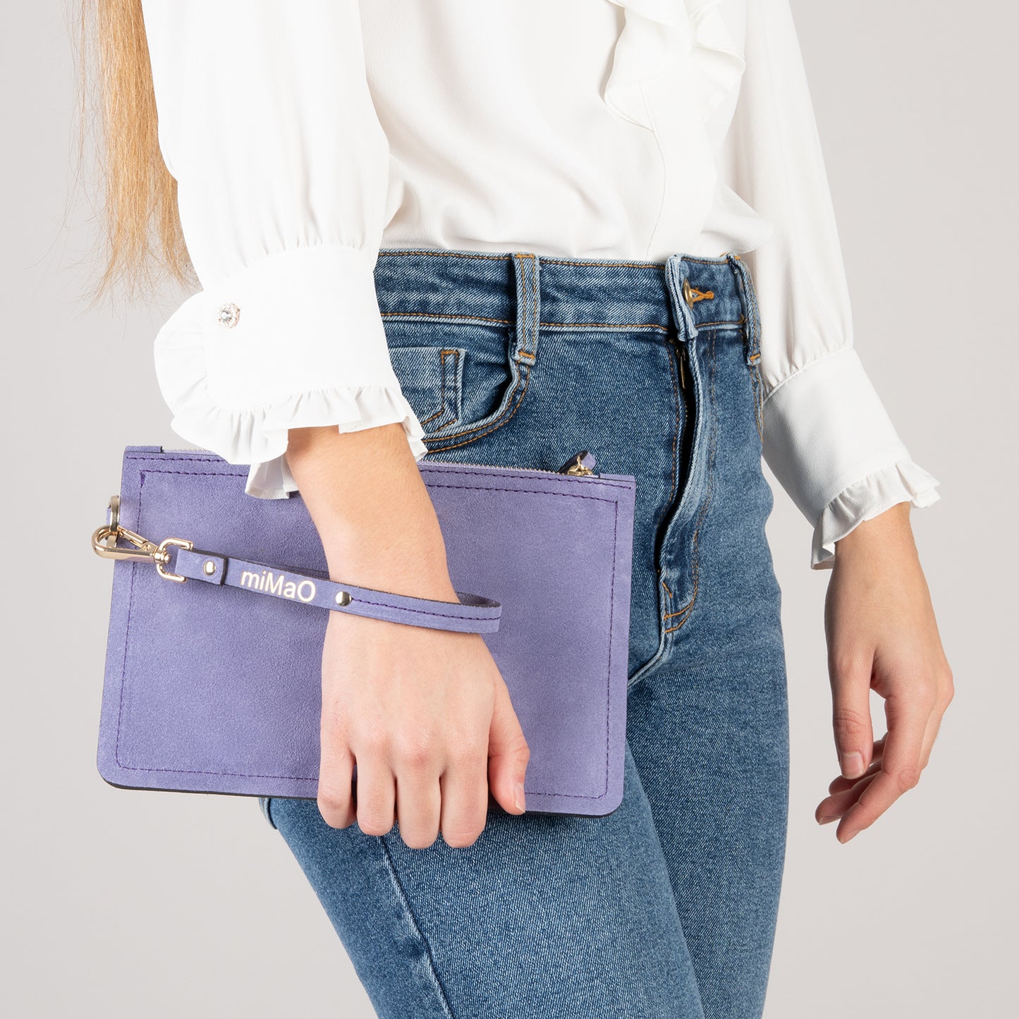 URBAN - Bolsa clutch de couro LILAC 